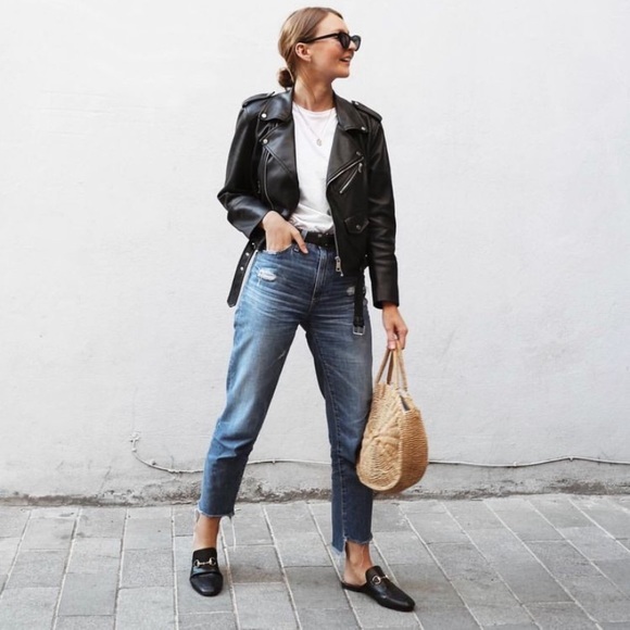 Oversized Leather Biker Jacket